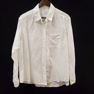 Jill Mcgowan Womens Long Sleeve Button Up Shirt Size L White Office Business